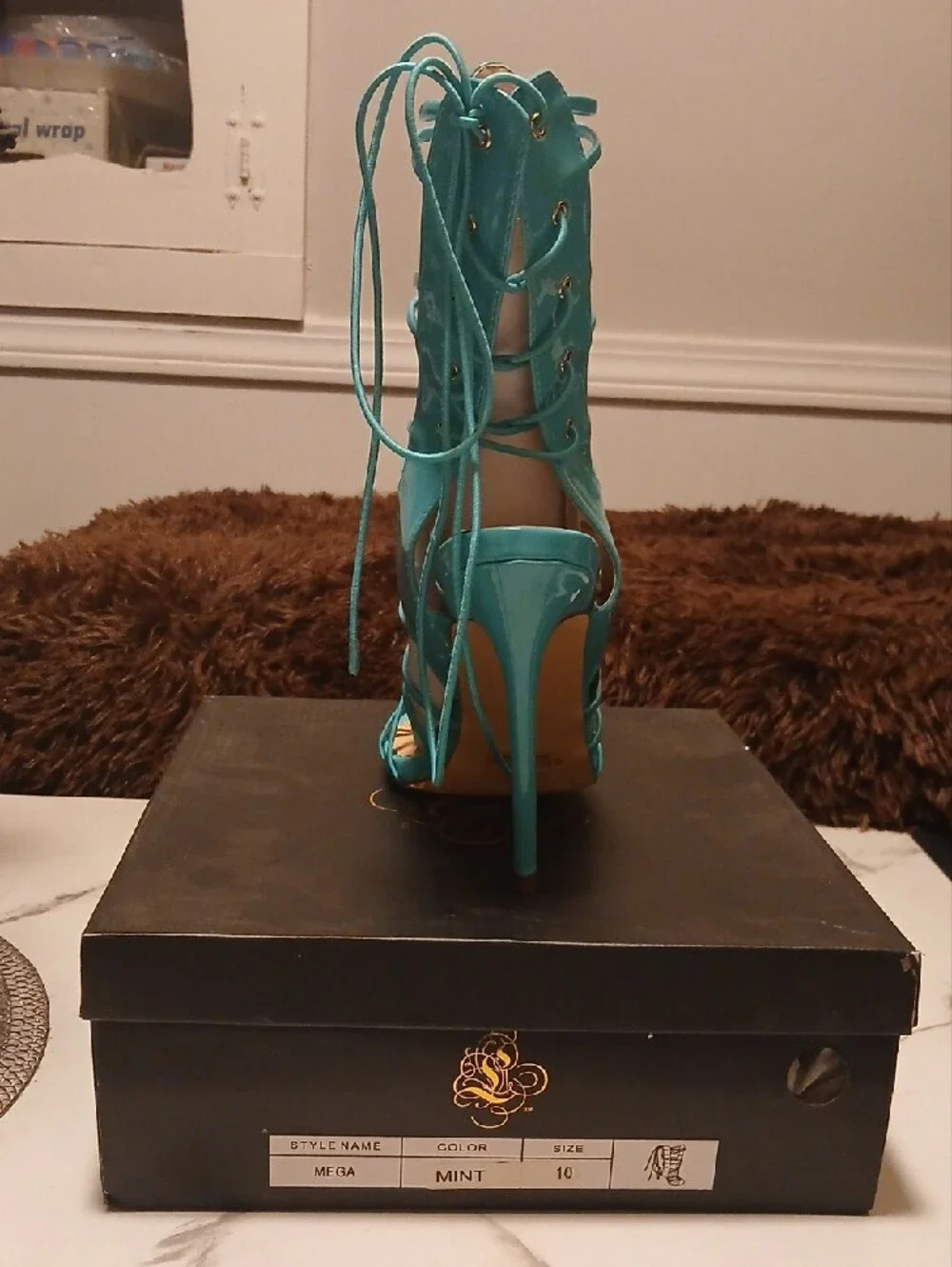 Mint Strappy High-Heel Gladiator Sandal - Brand Unknown
